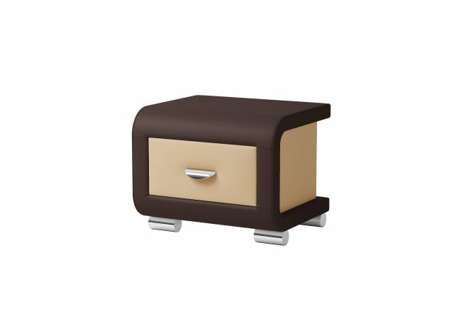 Тумба Orma Soft 3, цвет: Экокожа Коричневый/Бежевый