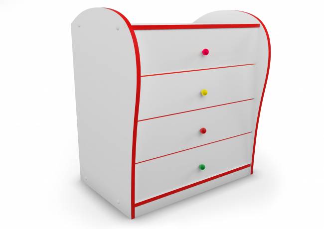 Комод Соната Kids 4 ящика Красный - Орма Мебель