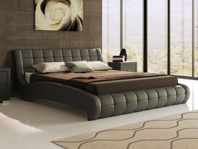 Кровать Nuvola 1, цвет: Экокожа Черная