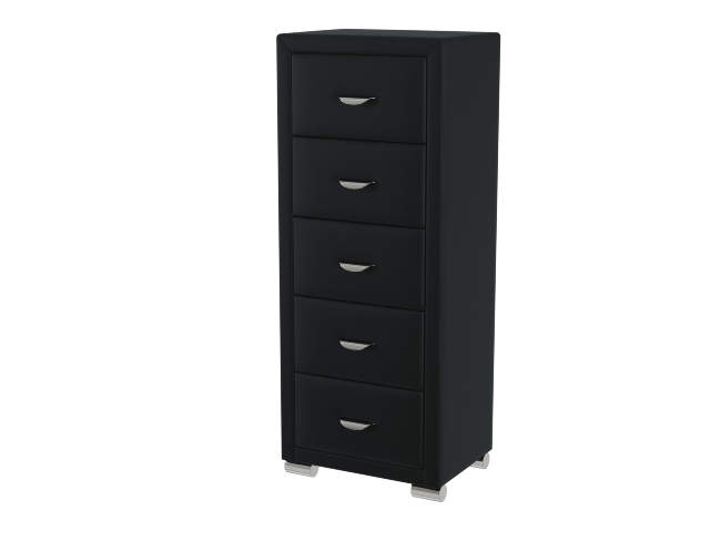 Комод Orma Soft 2 (5 ящиков), цвет:  Экокожа Черный