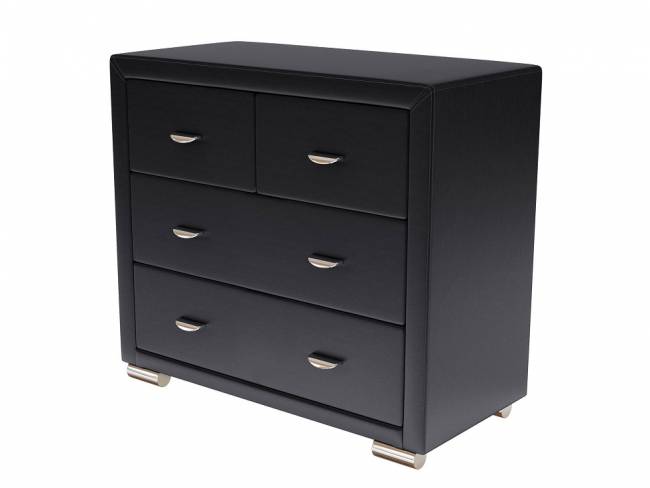 Комод Orma Soft 2 (4 ящика), цвет: Экокожа Черная