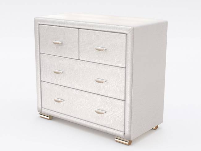 Комод Orma Soft 2 (4 ящика), цвет: Экокожа Кайман белый