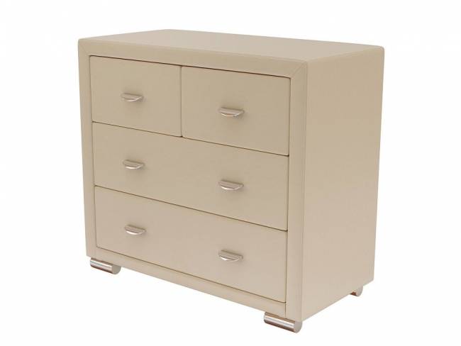 Комод Orma Soft 2 (4 ящика), цвет: Экокожа Бежевый перламутр