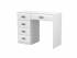 Туалетный стол Como/Veda (5 ящиков), цвет: ЛДСП Белый/Экокожа Белый