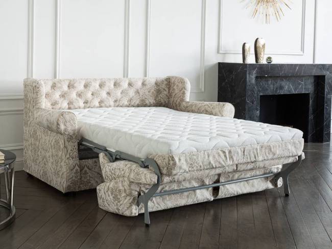 Диван Synergy Grace с механизмом и матрасом в разложенном виде