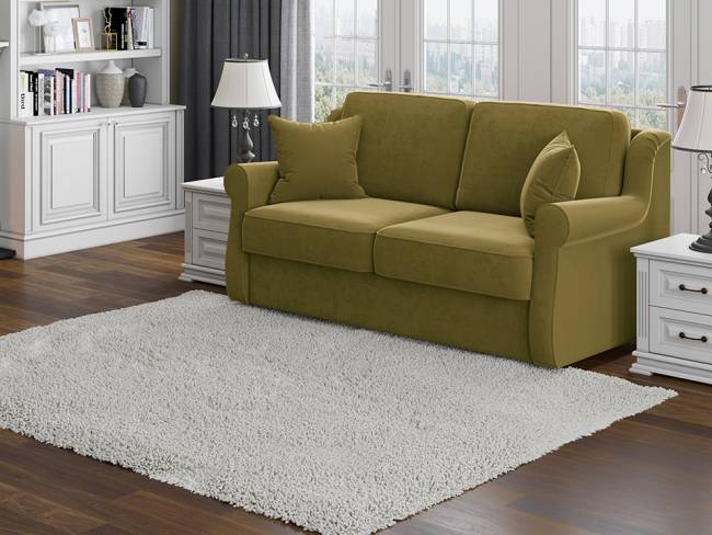 Диван Synergy Grace, цвет зеленый ткань велюр Enigma 21 фото в интерьере