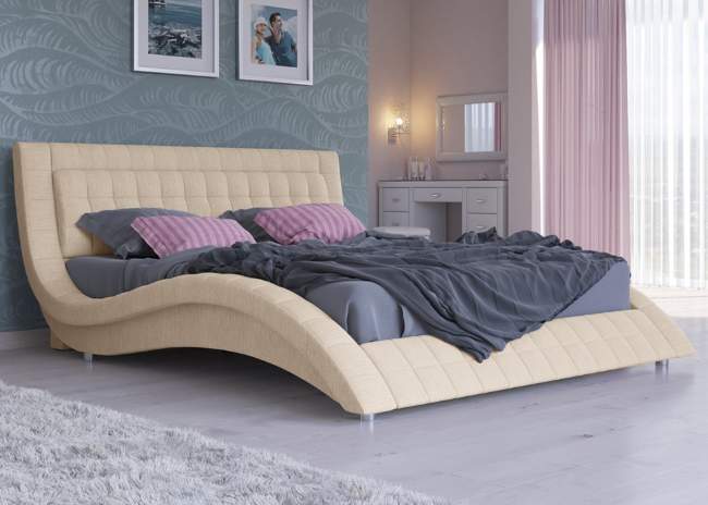 Кровать Атлантико с подъемным механизмом, цвет: Глазко Бежевый